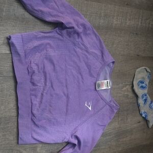 Purple Gymshark Longsleeved Workout Top With Keyholes